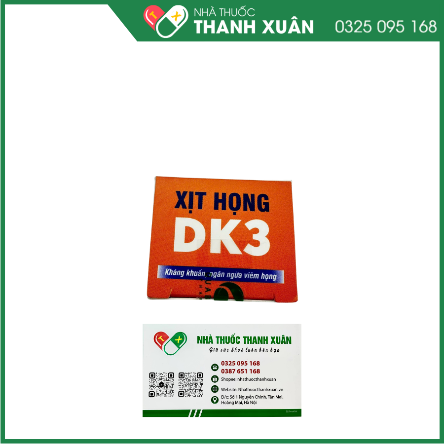 Xịt họng DK3 giúp kháng khuẩn, ngăn ngừa viêm họng